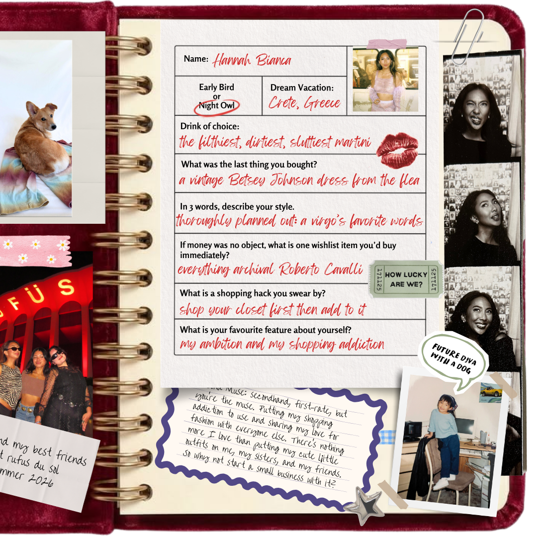 Who's Behind the Racks — a scrapbook page about Hannah, the muse behind Second Muse
