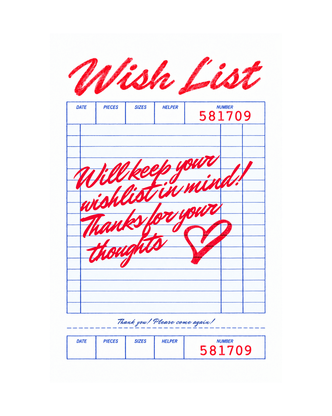Thanks for your wish list